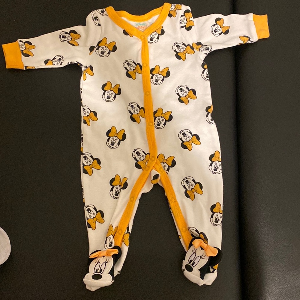 0-3 month Minnie Mouse snap up onesie